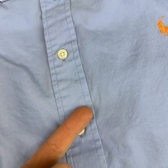 Lot of 3 Ralph Lauren Classic fit + Custom Mens XXL 2XL Blue Stripe Button Down - Picture 5 of 15